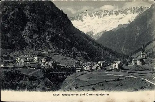 Ak Göschenen Goeschenen Kanton Uri, Ort und Dammagletscher