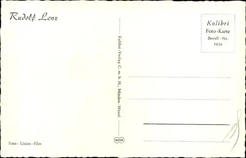 Ak Schauspieler Rudolf Lenz, Portrait in einem Automobil, Försterliesel, Autogramm