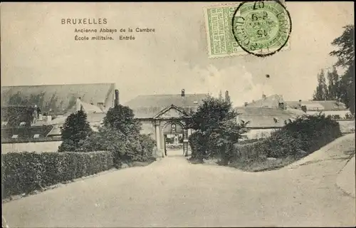 Ak Bruxelles Brüssel, Eingang, Militärschule