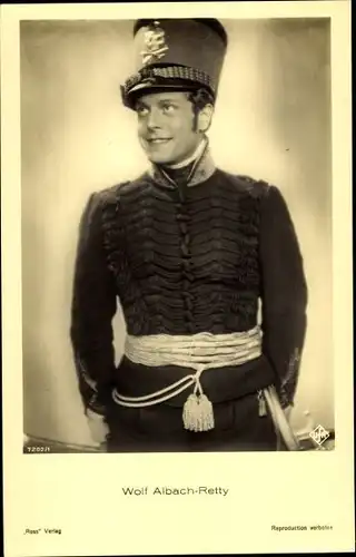 Ak Schauspieler Wolf Albach-Retty, Portrait in Uniform