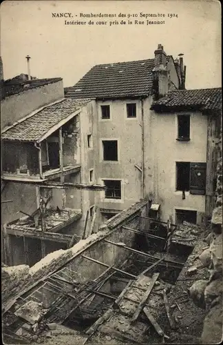 Ak Nancy Meurthe et Moselle, Bombardierung am 9.-10.9.1914, Interieur de cour pris de la Rue Jeannot