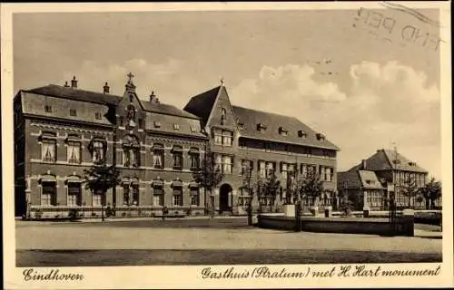 Ak Eindhoven Nordbrabant Niederlande, Gasthuis Stratum, H. Hart-Denkmal