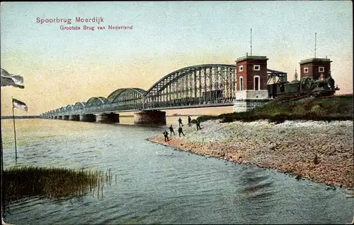 Ak Moerdijk Nordbrabant Niederlande, Eisenbahnbrücke