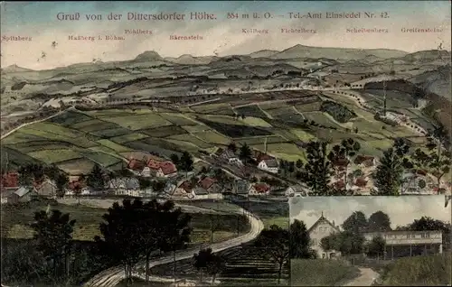 Ak Dittersdorfer Höhe Amtsberg, Stadtpanorama, Keilberg, Bärenstein, Fichtelberg