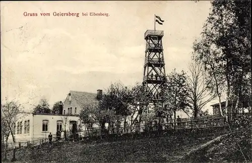 Ak Eibenberg Burkhardtsdorf Erzgebirge, Geiersberg, Aussichtsturm