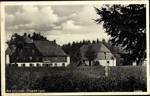 Ak Bad Einsiedel Seiffen im Erzgebirge, Hof, Feld, Häuser