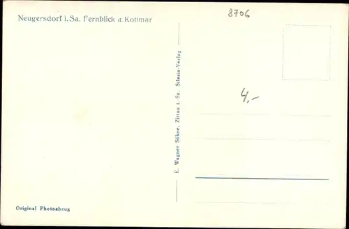 Ak Neugersdorf in der Lausitz, Gesamtansicht, Blick vom Kottmar