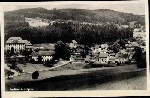 Ak Sohland Spree, Blick auf den Ort und die Landschaft