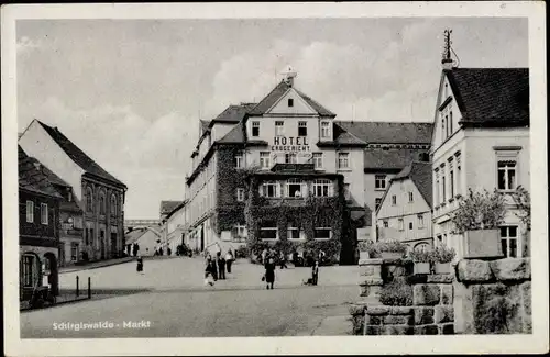 Ak Schirgiswalde Kirschau in Sachsen, Markt, Hotel Erbgericht