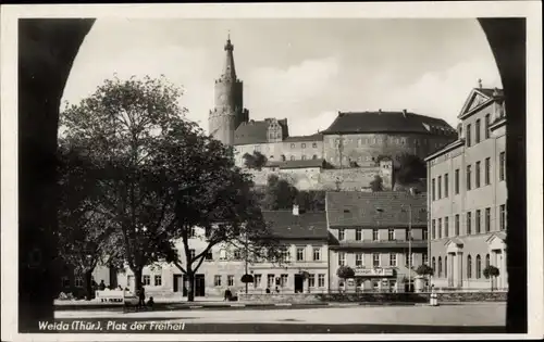 Ak Weida im Kreis Greiz Thüringen, Platz der Freiheit