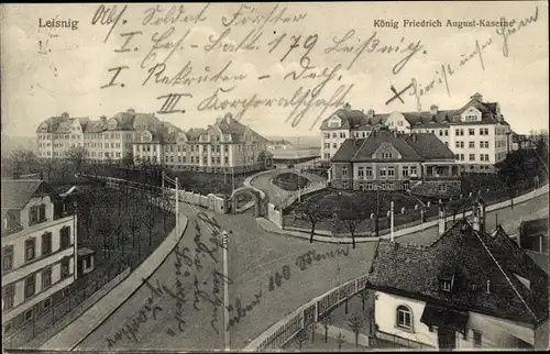 Ak Leisnig Sachsen, König-Friedrich-August-Kaserne
