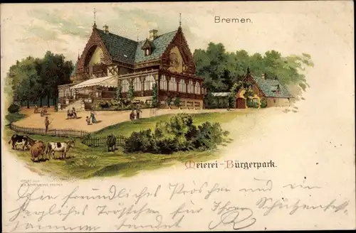 Litho Hansestadt Bremen, Meierei im Bürgerpark