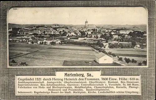 Ak Marienberg im Erzgebirge Sachsen, Gesamtansicht