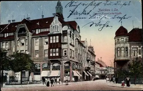 Ak Zwickau in Sachsen, Innere Plauensche Straße