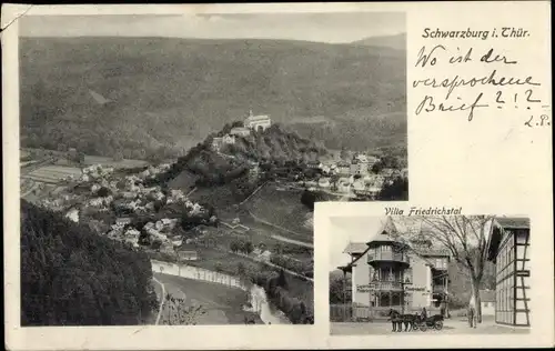 Ak Schwarzburg Thüringen, Villa Friedrichstal, Panorama