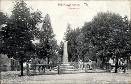 Ak Hildburghausen in Thüringen, Kriegerdenkmal, Kanonen