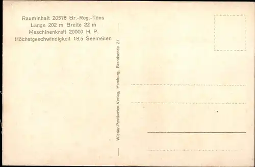 Ak Dreischrauben Postdampfer Cap Polonio, HSDG