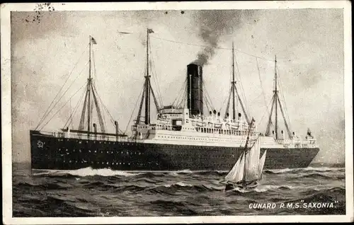 Ak Dampfer RMS Saxonia, Cunard Line