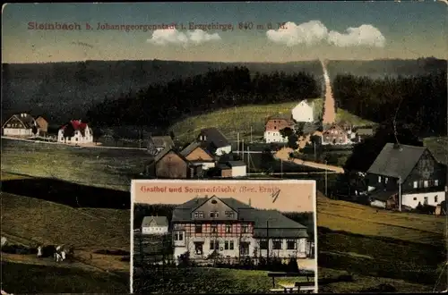 Ak Steinbach Johanngeorgenstadt im Erzgebirge, Teilansicht, Gasthof