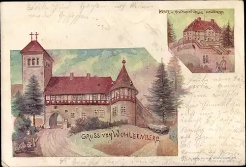 Künstler Ak Silium Holle in Niedersachsen, Burg Wohldenberg, Hotel Restaurant