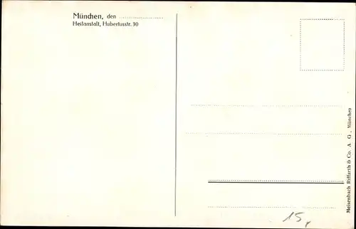 Ak München Bayern, Heilanstalt, Hubertusstraße 30