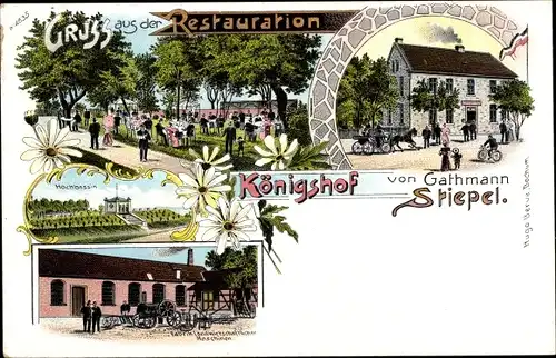 Litho Stiepel Bochum, Restauration Königshof, Fabrik für Landwirtschaftliche Maschinen, Hochbassin