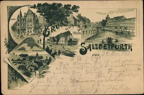 Vorläufer Litho Bad Salzdetfurth in Niedersachsen, Hotel zum Kronprinzen, Kinderheilanstalt