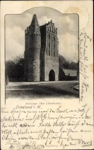 Ak Friedland in Mecklenburg, Anklamer Tor, Stadtseite