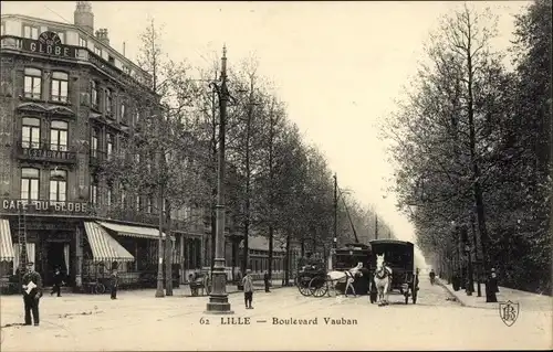 Ak Lille Nord, Boulevard Vauban, Hôtel du Globe, Straßenansicht, Straßenbahn Linie 5