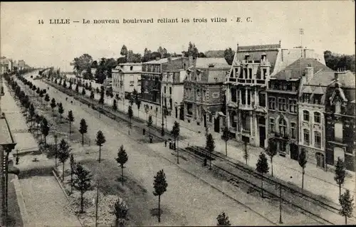 Ak Lille Nord, Neuer Boulevard, der die drei Städte verbindet
