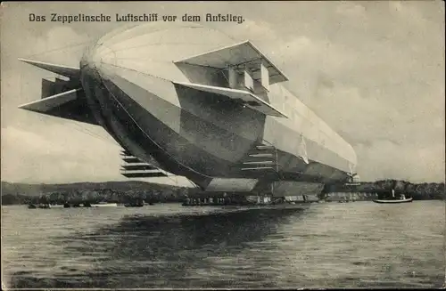 Ak Das Zeppelinsche Luftschiff vor dem Aufstieg, Zeppelin