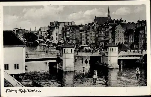 Ak Elbląg Elbing Westpreußen, Blick auf die Brücke