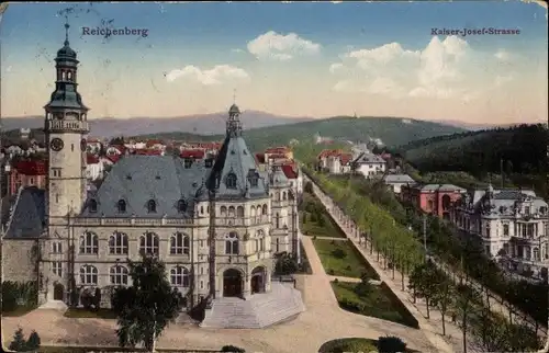 Ak Reichenberg in Böhmen Liberec Tschechien, Kaiser Josef Straße