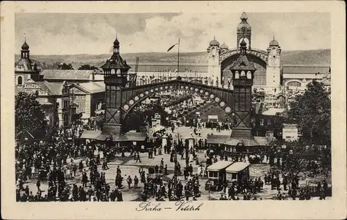 Ak Praha Prag Tschechien, Stadtansicht, Besucher, Fest, Bogen