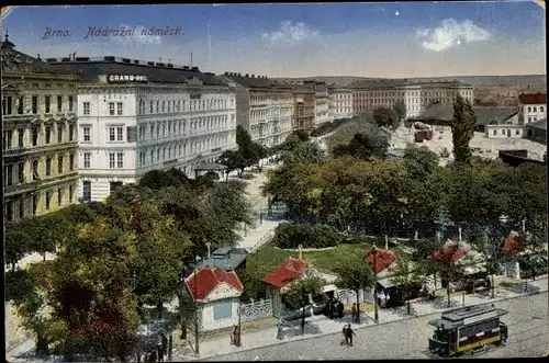 Ak Brno Brünn Südmähren, Nadrazni namesti