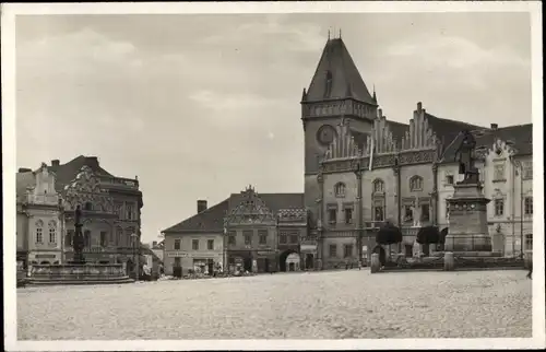 Ak Tábor Südböhmen, Platz, Denkmal, Geschäfte