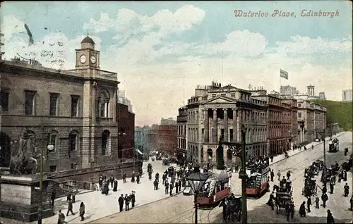 Ak Edinburgh Schottland, Waterloo Place