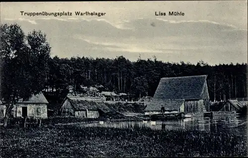 Ak Poznań Posen, Warthelager, Truppenübungsplatz, Liss Mühle