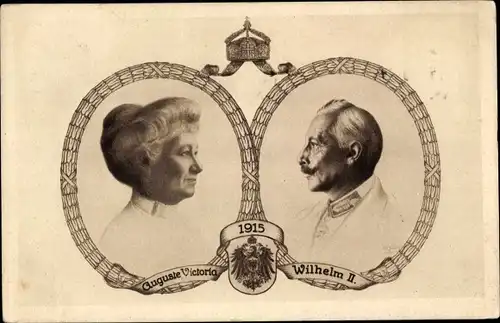 Ak Deutsches Kaiserpaar, Kaiser Wilhelm II., Kaiserin Auguste Viktoria, Rotes Kreuz Frankfurt/Main