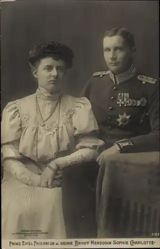 Ak Prinz Eitel Friedrich von Preußen, Herzogin Sophie Charlotte von Oldenburg