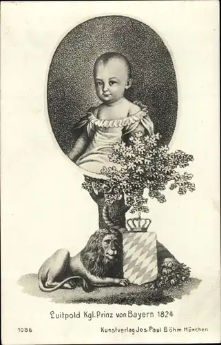 Künstler Ak Prinzregent Luitpold von Bayern, Kinderportrait 1824