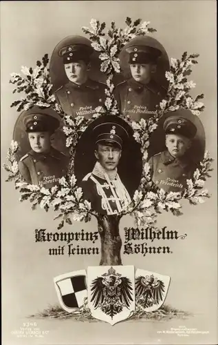 Ak Kronprinz Wilhelm von Preußen mit seinen Söhnen, Stammbaum, Liersch 7346