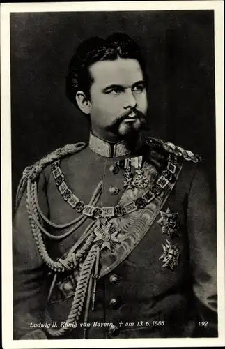 Ak König Ludwig II. von Bayern, Portrait