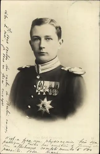 Ak Eitel Friedrich Prinz von Preußen, Portrait in Uniform, Orden