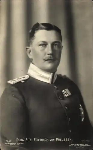 Ak Eitel Friedrich Prinz von Preußen, Portrait in Uniform
