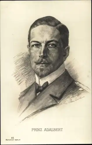 Künstler Ak Adalbert Prinz von Preußen, Portrait, RPH 65