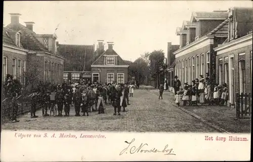 Ak Huizum Friesland Niederlande, het dorp