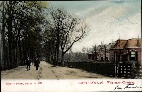 Ak Beetsterzwaag Friesland Niederlande, Straße nach Olterterp