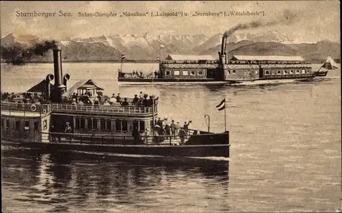 Ak Starnberger See, Salondampfer München und Starnberg