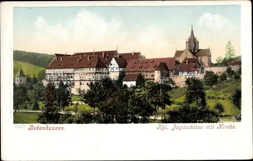 Ak Bebenhausen Tübingen am Neckar, Königliches Jagdschloss, Kirche